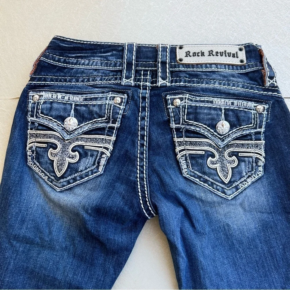Rock Revival Boots Jeans with Vintage Fade Women Size 26